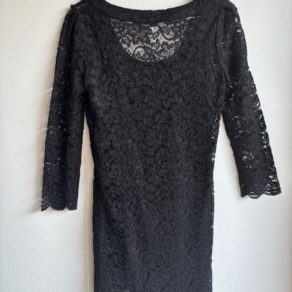 Sz2 Diane von Furstenberg Authentic Mini Black Lace Dress – Perfect LBD! - Picture 4 of 14
